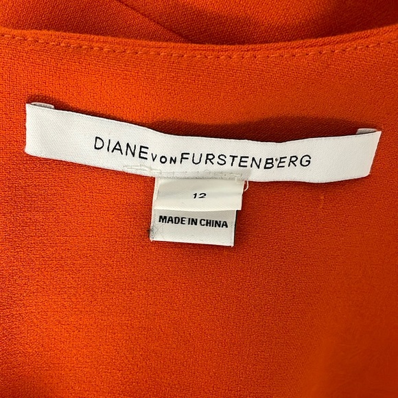 Diane Von Furstenberg Carrie Sheath Dress Size 12 Orange Sleeveless - Picture 5 of 10